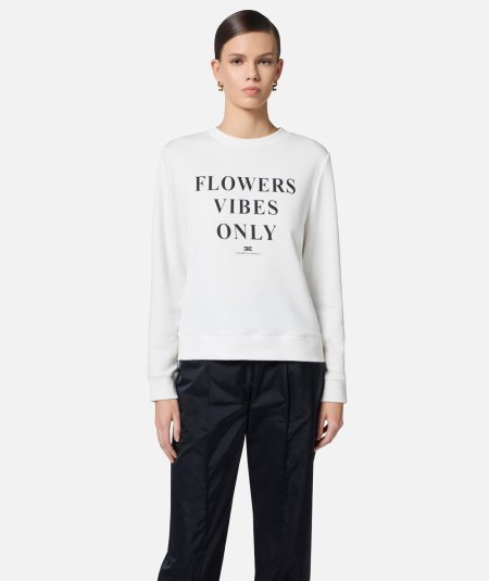 Felpa in cotone modal con lettering