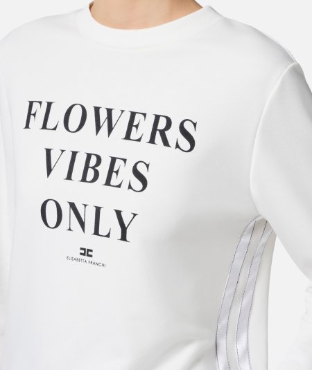 Felpa in cotone modal con lettering