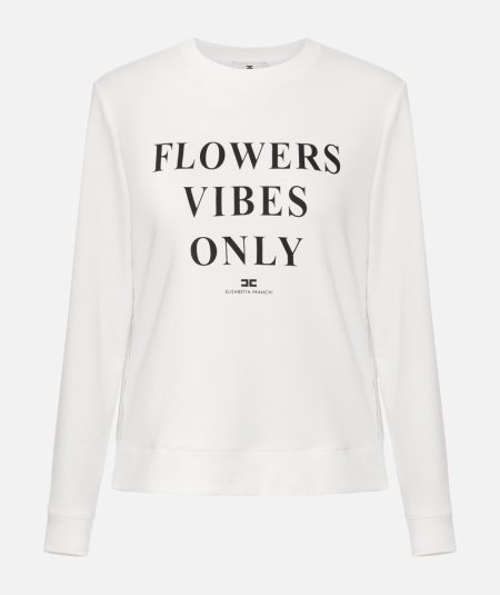 Felpa in cotone modal con lettering