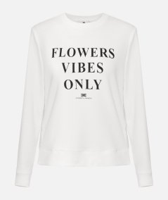Felpa in cotone modal con lettering