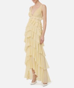 Abito Red Carpet in georgette con balze