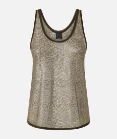 Top canottiera rete paillettes