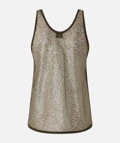 Top canottiera rete paillettes