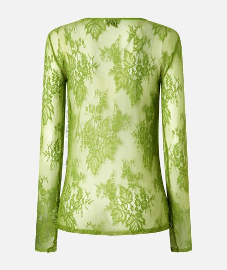 Maglia aderente in pizzo con frange