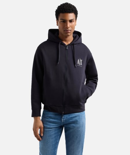 FELPA FULL ZIP E CAPPUCCIO