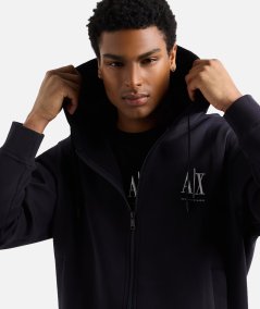 FELPA FULL ZIP E CAPPUCCIO