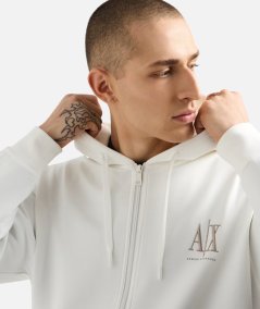 FELPA FULL ZIP E CAPPUCCIO
