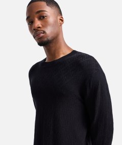 Maglione girocollo con logo tono su tono asv