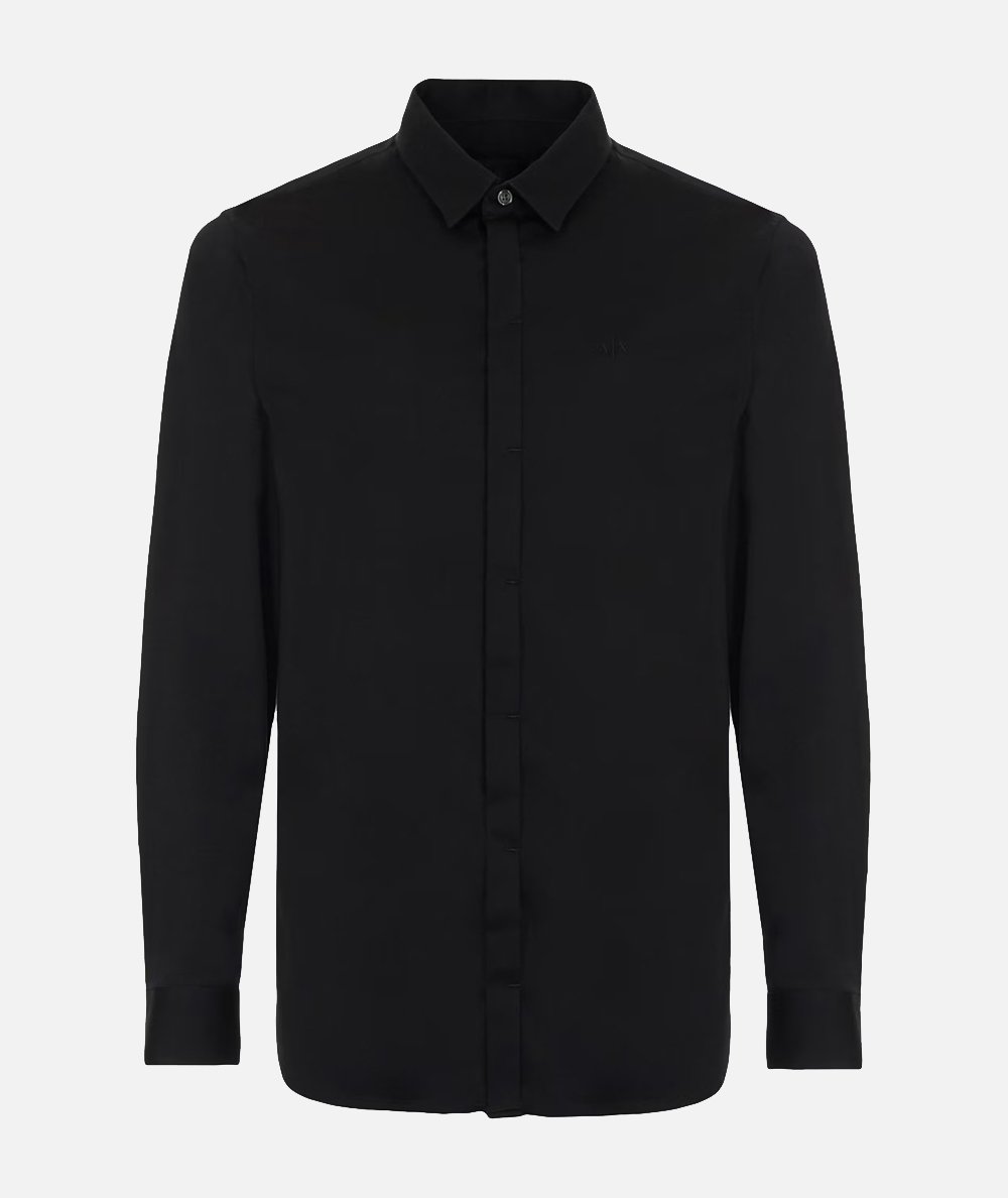 Camicia slim fit in satin stretch