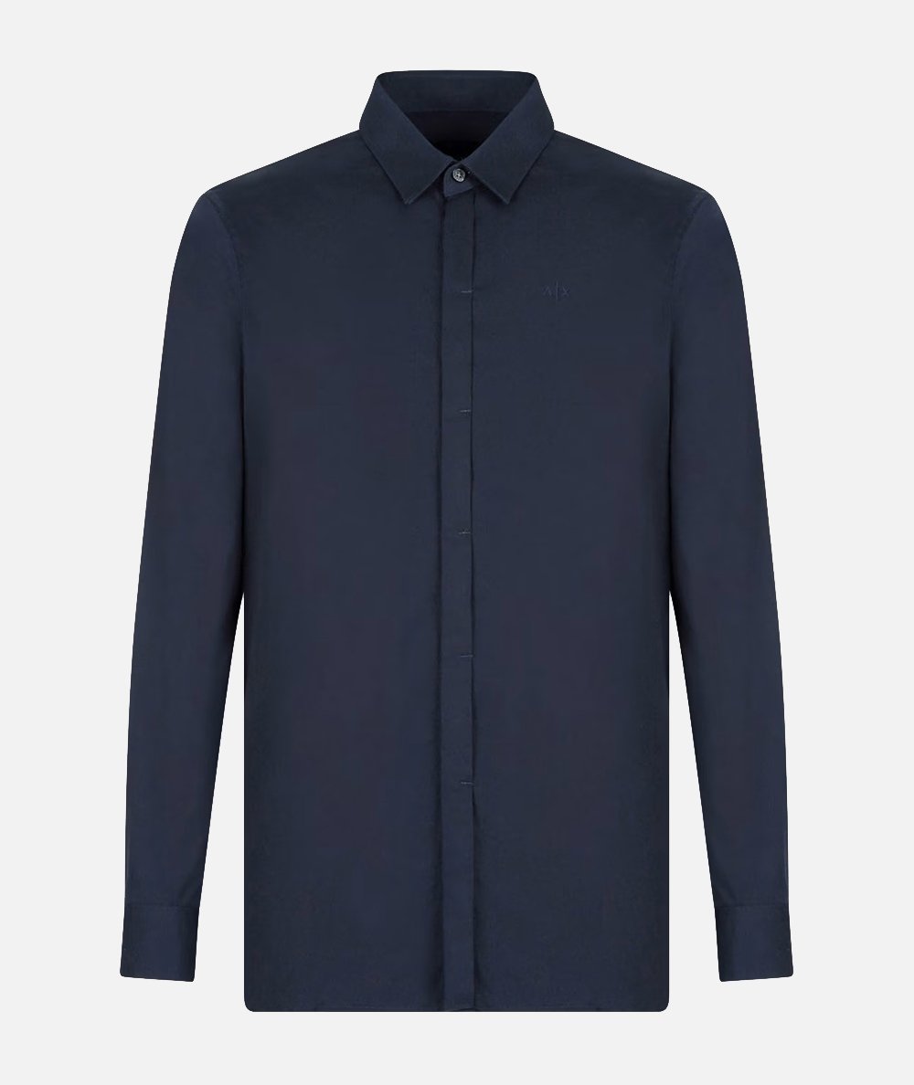 Camicia slim fit in satin stretch