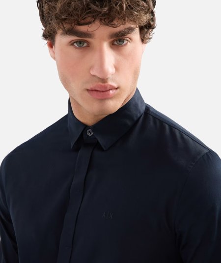 Camicia slim fit in satin stretch