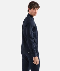 Camicia slim fit in satin stretch