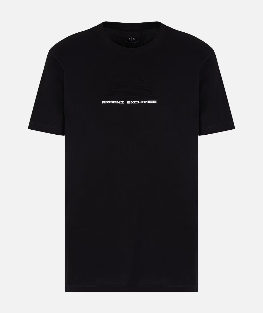 T-shirt regular fit con logo in rilievo