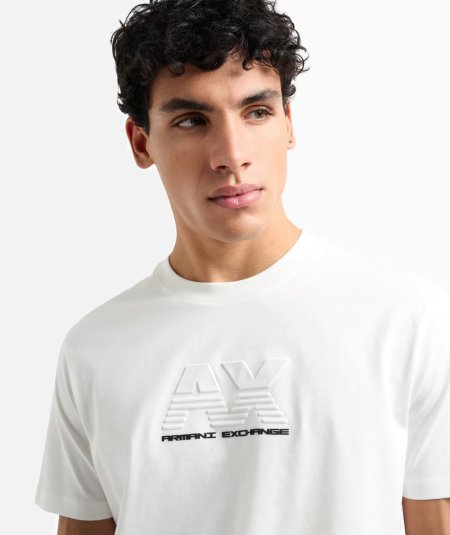 T-shirt regular fit con logo in rilievo