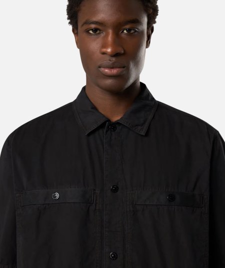Overshirt BRUSHED ORGANIC COTTON CANVAS OLD EFFECT