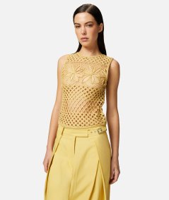 Top senza maniche crochet traforato
