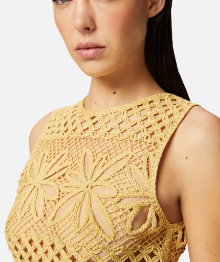 Top senza maniche crochet traforato
