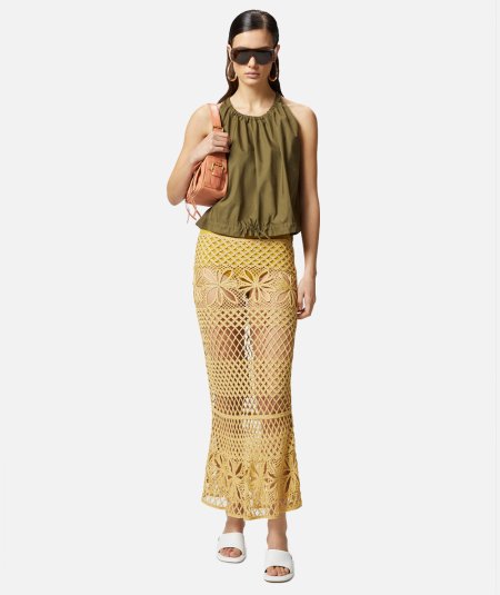 Gonna lunga effetto crochet fantasia - Duepistudio ***** Abbigliamento, Accessori e Calzature | Uomo - Donna