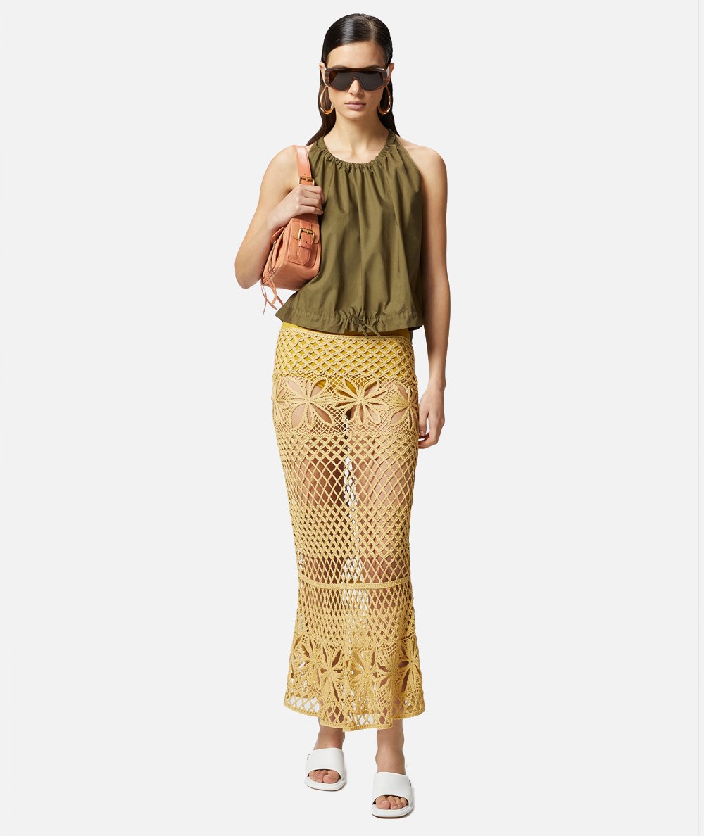 Gonna lunga effetto crochet fantasia