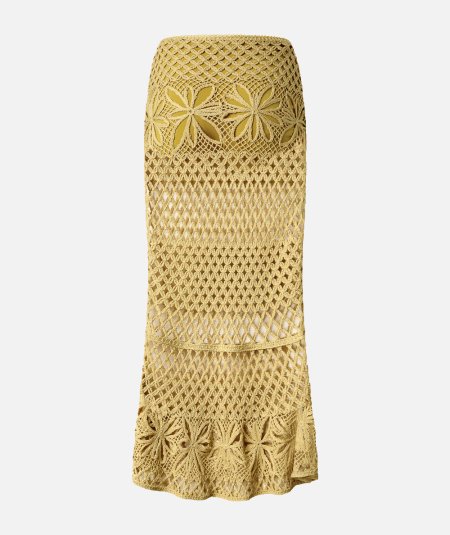 Gonna lunga effetto crochet fantasia