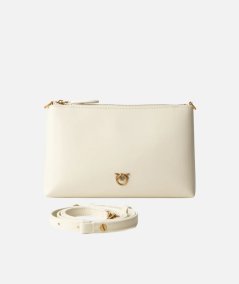 Borsa Tracolla Piatta in Pelle con Logo Love Birds