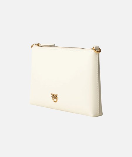 Borsa Tracolla Piatta in Pelle con Logo Love Birds