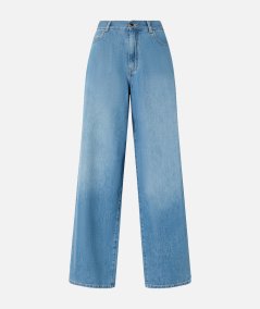 Jeans palazzo in denim medio chiaro