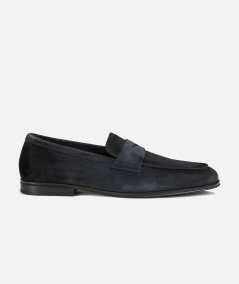 Mocassino in suede blu