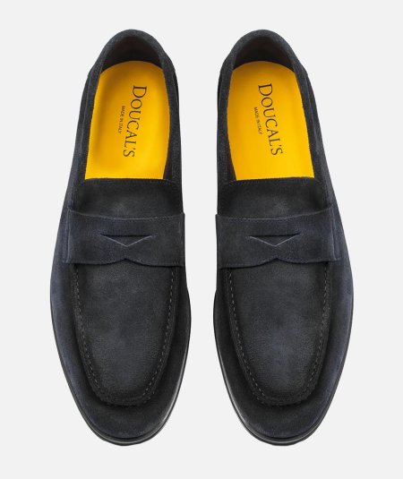 Mocassino in suede blu
