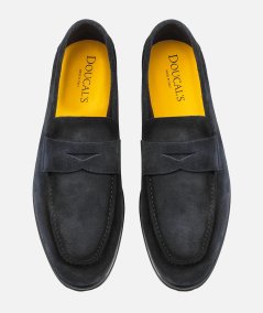 Mocassino in suede blu