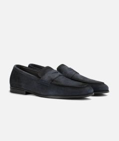 Mocassino in suede blu