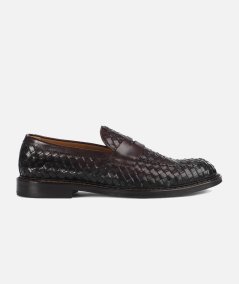 Mocassino in pelle intrecciata