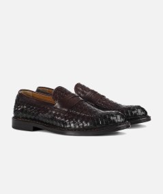 Mocassino in pelle intrecciata