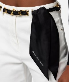 Cropped palazzo jeans with black belt