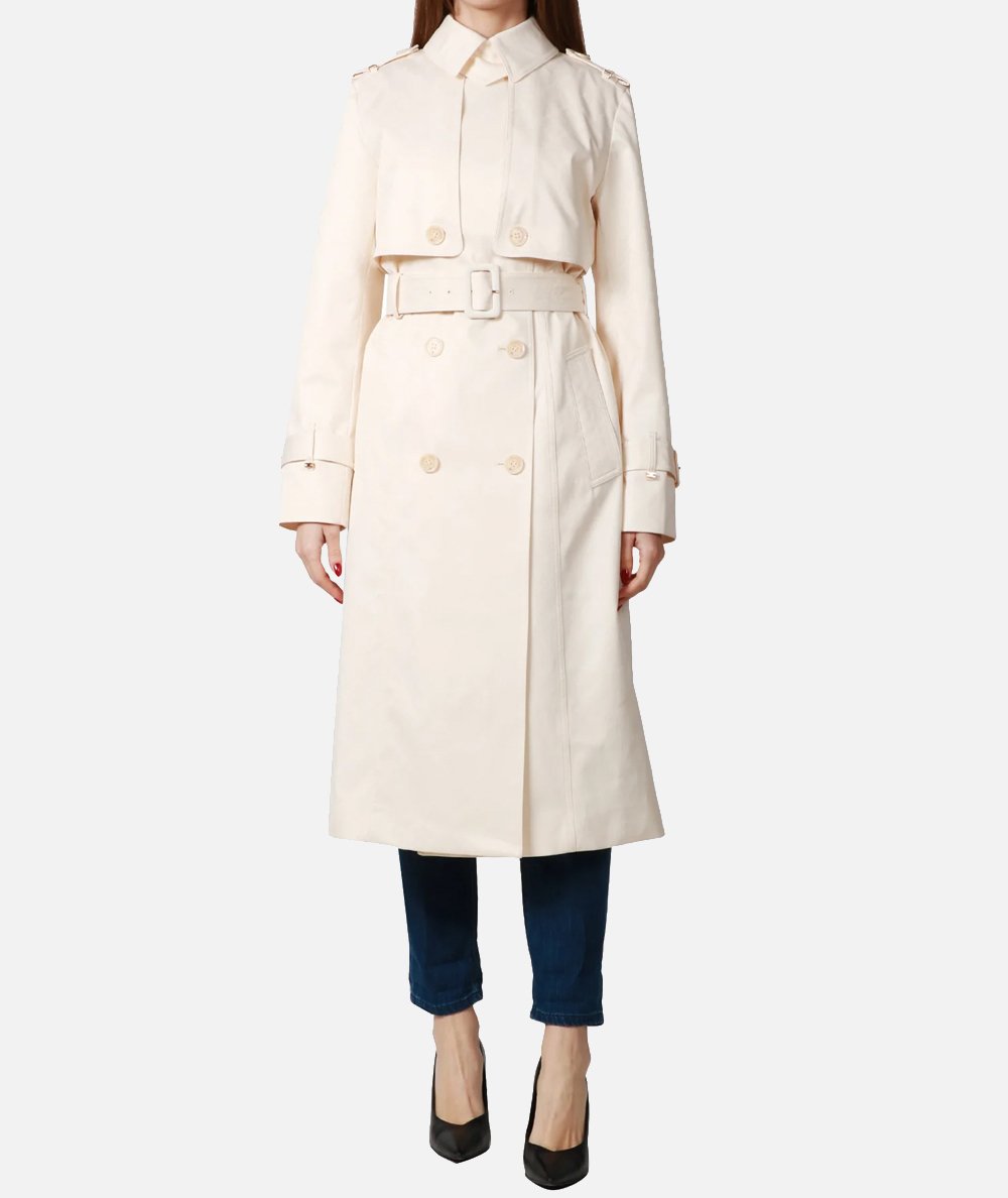 Trench in tessuto tecnico jacquard
