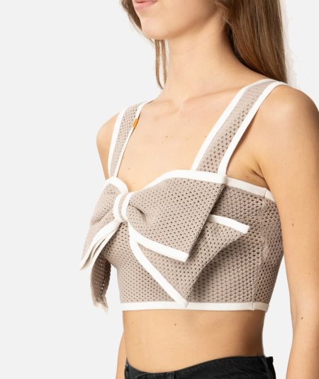 Top in punto rete con maxi fiocco - Duepistudio ***** Abbigliamento, Accessori e Calzature | Uomo - Donna