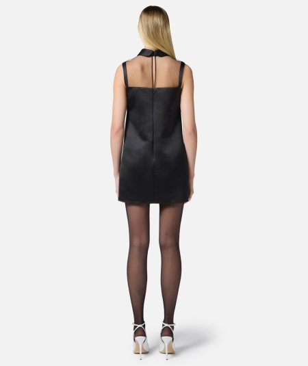 Abito in duchesse e tulle con strass