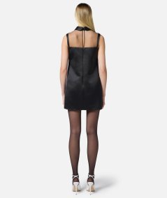 Abito in duchesse e tulle con strass