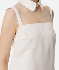 Abito in duchesse e tulle con strass