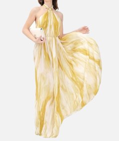 Abito Red Carpet in viscosa con stampa tulle