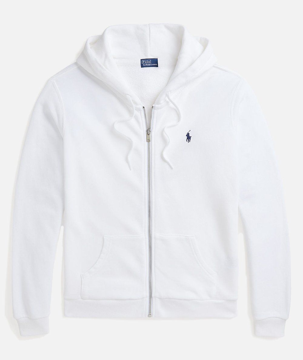 Felpa con cappuccio e zip in pile di cotone