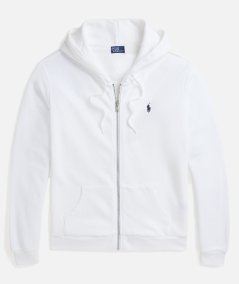 Felpa con cappuccio e zip in pile di cotone