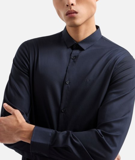 Camicia regular fit in tessuto ultra strech