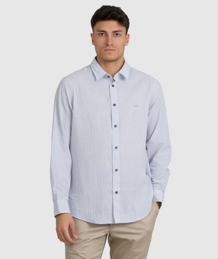 CAMICIA IN SEERSUCKER A RIGHE