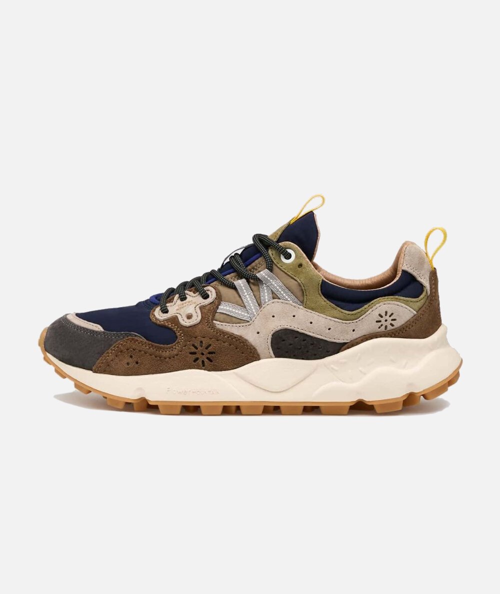 Sneakers in suede e tessuto tecnico