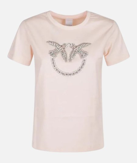 T-shirt con ricamo logo Love Birds in cristalli - Duepistudio ***** Abbigliamento, Accessori e Calzature | Uomo - Donna