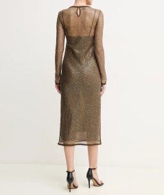 Abito midi rete paillettes