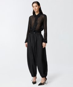 Pantaloni balloon leggeri con coulisse