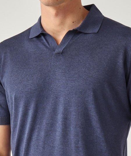 Polo buttonless in seta