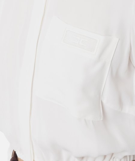Cropped georgette shirt with elastic